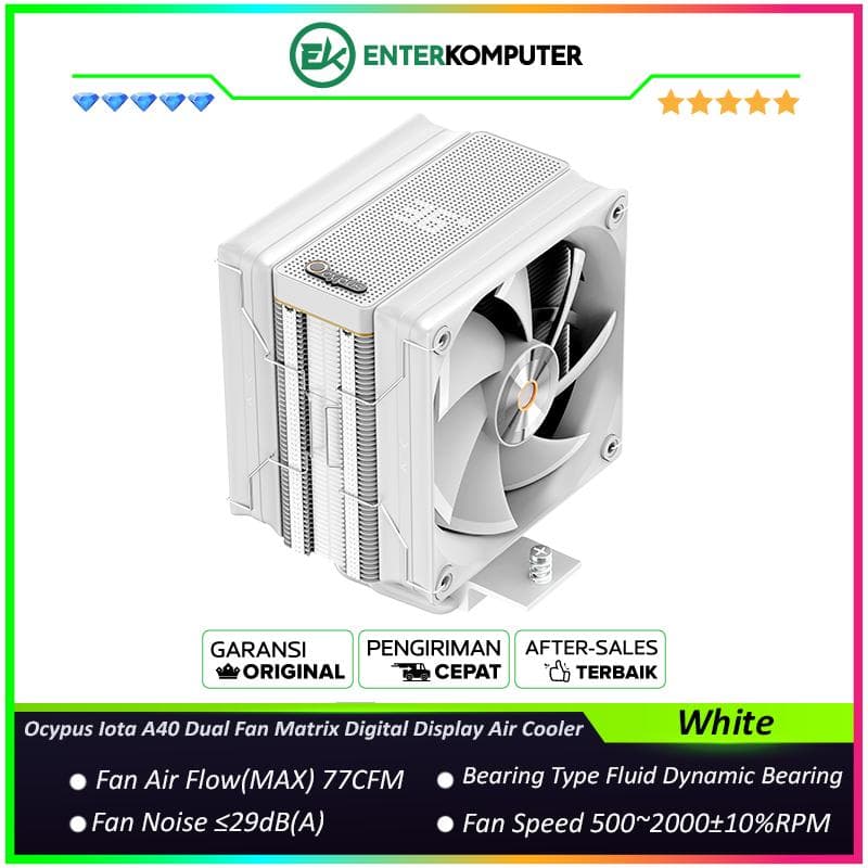 Ocypus Iota A40 Dual Fan White Matrix Digital Display Air Cooler - foto 1