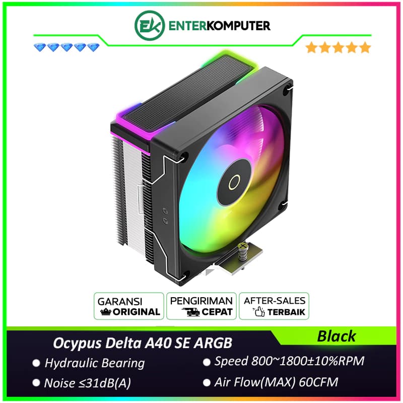 Ocypus Delta A40 SE ARGB Black Single Tower Air Cooler - foto 1