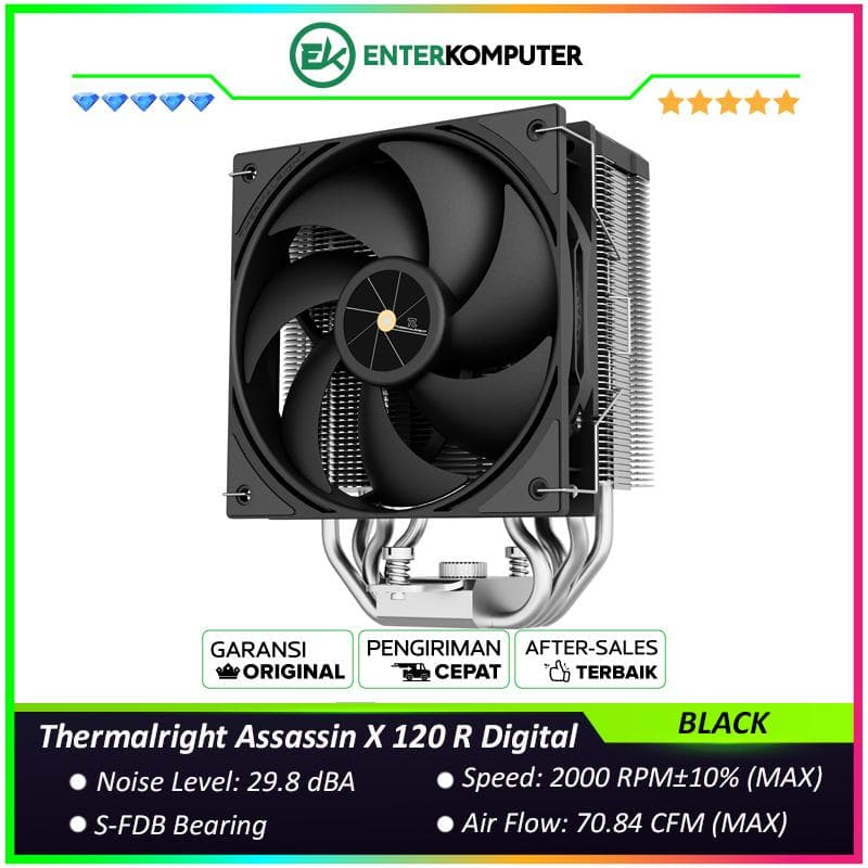 Thermalright Assassin X 120 R Digital BLACK Single Tower CPU Cooler - foto 1