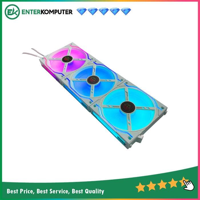 CUBE GAMING MAGNET WHITE A-RGB Fan (3 x 120MM) Wireless Connection Fan with Remote Controller - foto 1