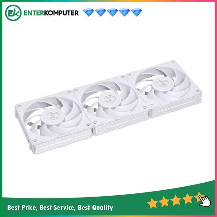 LIAN LI UNI FAN P28 (P28120-3W) WHITE - 12CM Fan - Triple Pack - foto 1