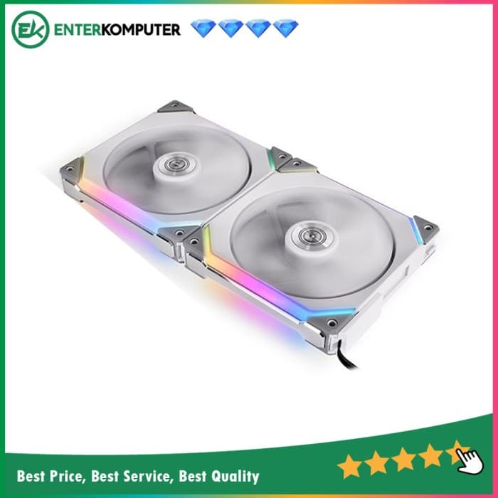 LIAN LI UNI FAN SL140 WHITE - 2PCS 14CM ARGB FAN & CONTROLLER - foto 1