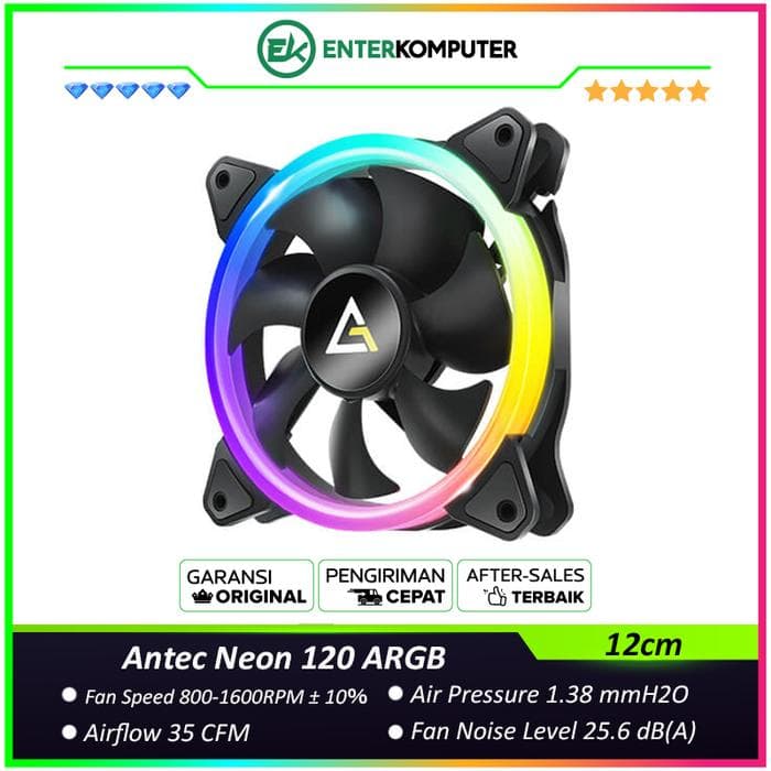 Antec Neon 120 ARGB Single Pack - 12CM ARGB PWM FAN - foto 1