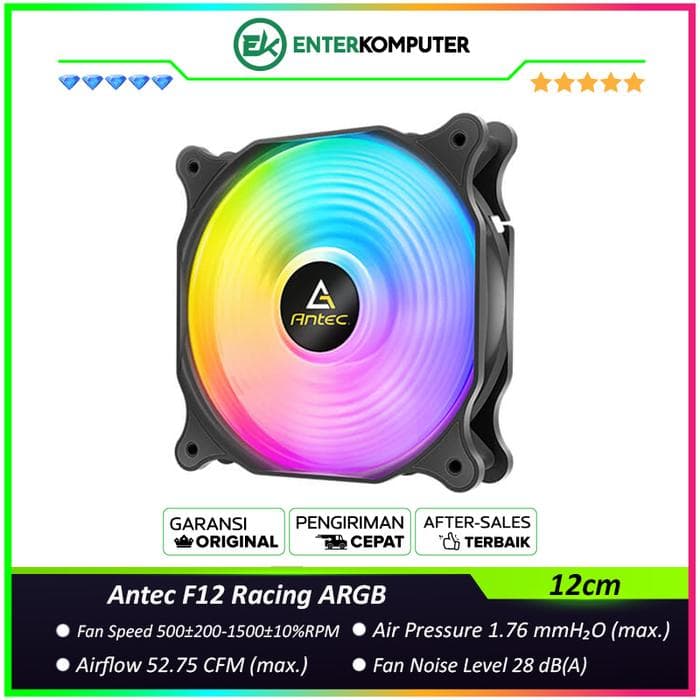 Antec F12 Racing ARGB Single Pack - 12CM ARGB PWM FAN - foto 1