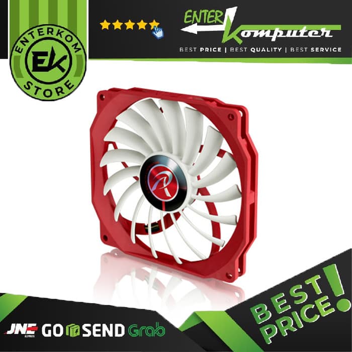 Raijintek Aeolus β - 12cm Slim Fan with 17 Fan Blade Design - Extremely Performing - Red White - foto 1