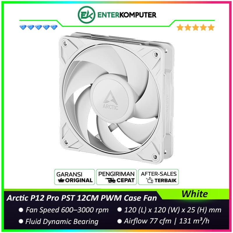Arctic P12 Pro PST 12CM PWM Case Fan - White - foto 1