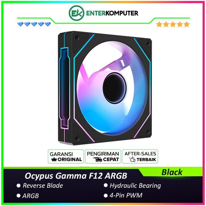 Ocypus Gamma F12 ARGB Black Reverse 12CM PWM Fan - foto 1