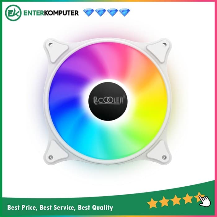 PCCooler FX-120-3 White 120MM Fixed LED Color Fan - foto 1