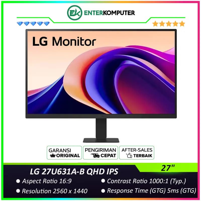 LG 27U631A-B 27 QHD IPS 3-Side Borderless Design 100Hz HDR10 Monitor USB-C - foto 1