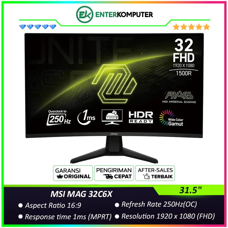 MSI MAG 32C6X 31.5 FHD 250Hz Curved Gaming Monitor - foto 1